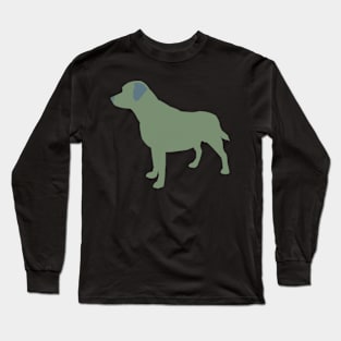 Labrador Silhouette -Green Long Sleeve T-Shirt